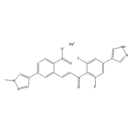 sodium (E)-2-(3-(2,6-difluoro-4-(1H-pyrazol-4-yl)phenyl)-3-oxoprop-1-en-1-yl)-4-(1-methyl-1H-pyrazol-4-yl)benzoate